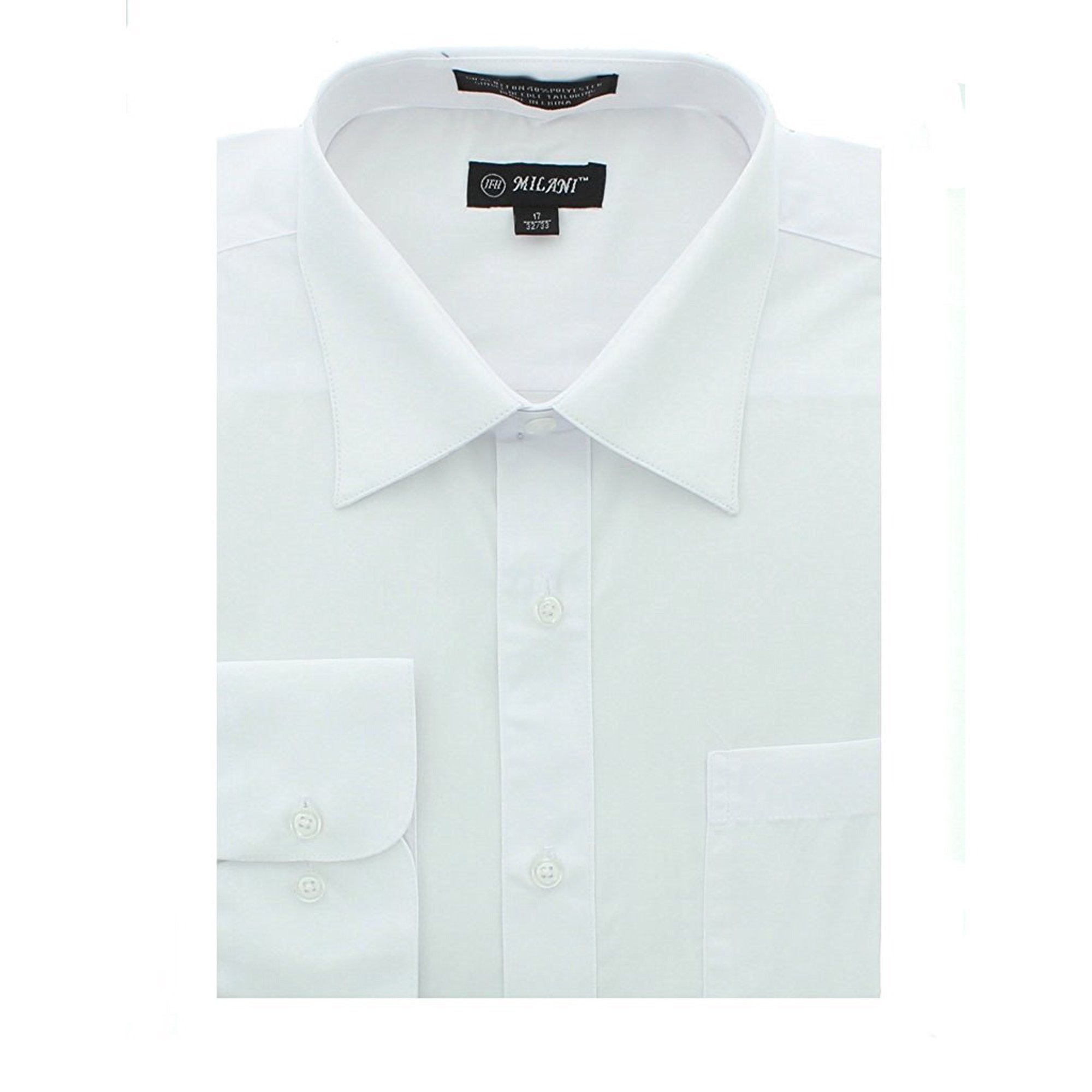 milani dress shirts Milani JFH Single Needle Men's LARGE L/S Blue Button Down Dress Shirt EUC.  GB8