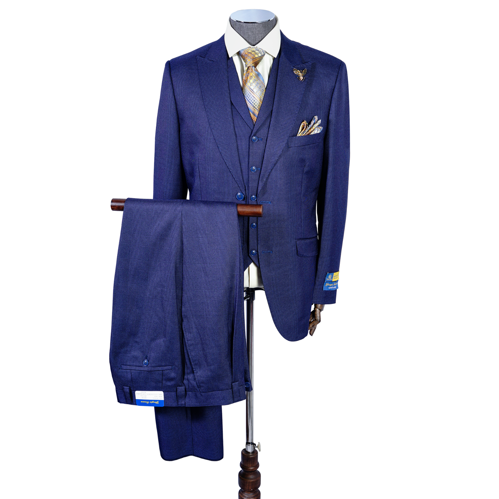 giorgio ferraro dress shirts Giorgio Ferraro Dress Shirt ..White With Blue Trim Around Collar And Cuffs 17.5