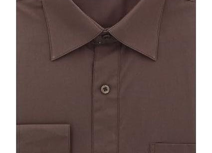 900M - MILANI SOLID C/C DRESS SHIRT BROWN