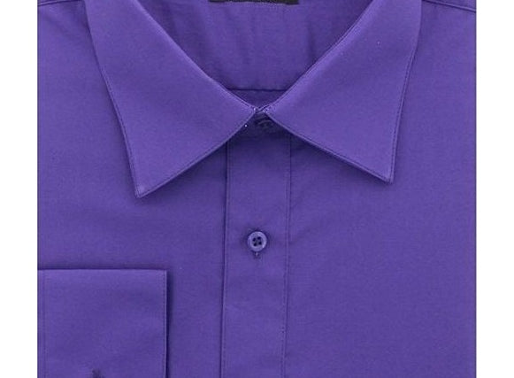 900M-SL - MILANI SOLID SLIM FIT DRESS SHIRT PURPLE