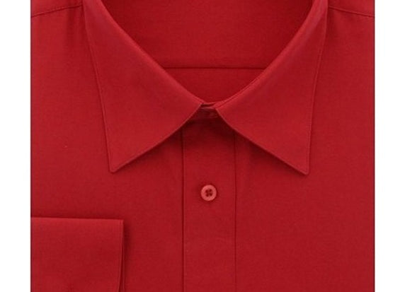 900M-SL - MILANI SOLID SLIM FIT DRESS SHIRT RED