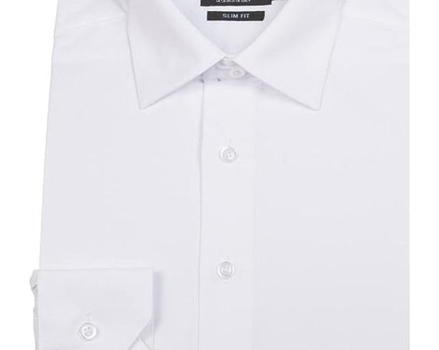 900M-SL - MILANI SOLID SLIM FIT DRESS SHIRT WHITE