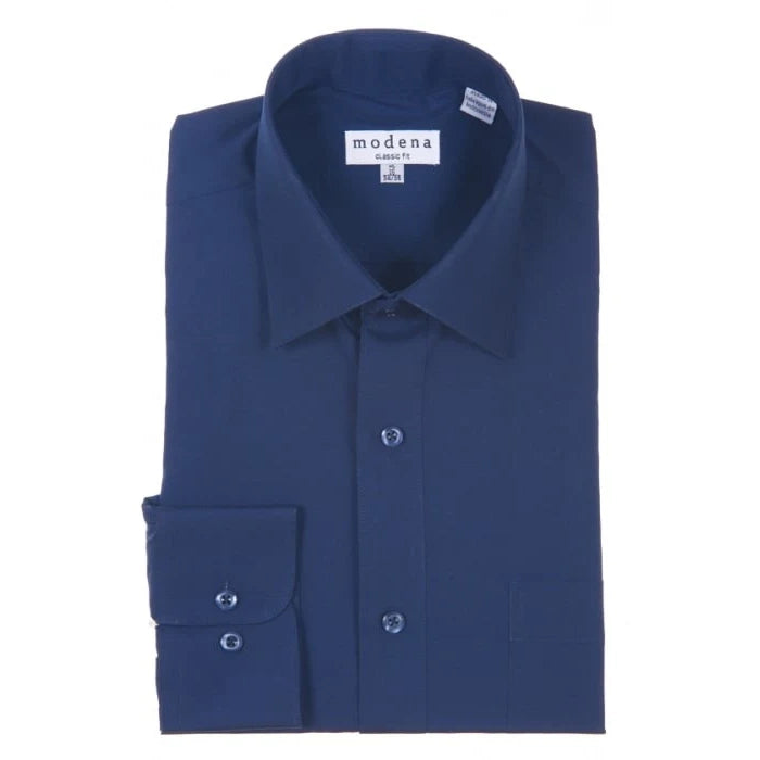 modena contemporary fit dress shirt Men's Classic Long Sleeve Navy M300CLOR – Suit & Tux Warehouse HOW TO DRESS FOR My Actual Bust is:25