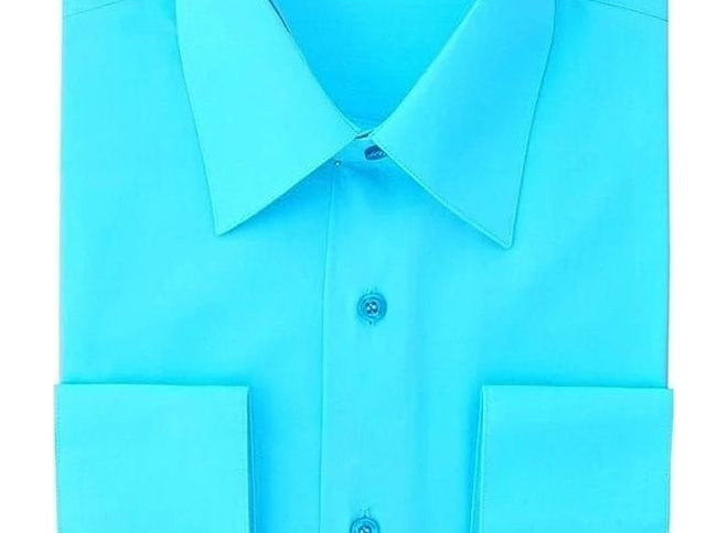 Berlioni C/C Solid Dress Shirt Aqua BL900
