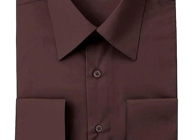 Berlioni C/C Solid Dress Shirt Brown BL900