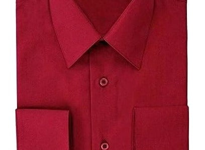 Berlioni C/C Solid Dress Shirt Burgundy BL900