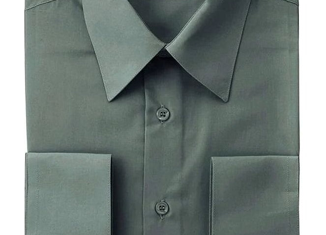 Berlioni C/C Solid Dress Shirt Charcoal BL900