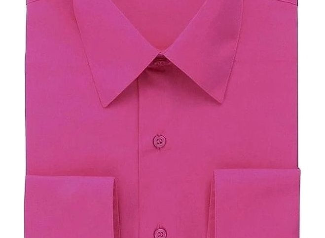 Berlioni C/C Solid Dress Shirt Fuchsia BL900