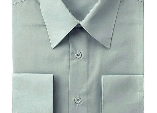 Berlioni C/C Solid Dress Shirt Light Grey BL900