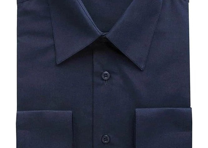 Berlioni C/C Solid Dress Shirt Navy Blue BL900