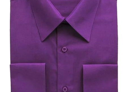 Berlioni C/C Solid Dress Shirt Purple BL900