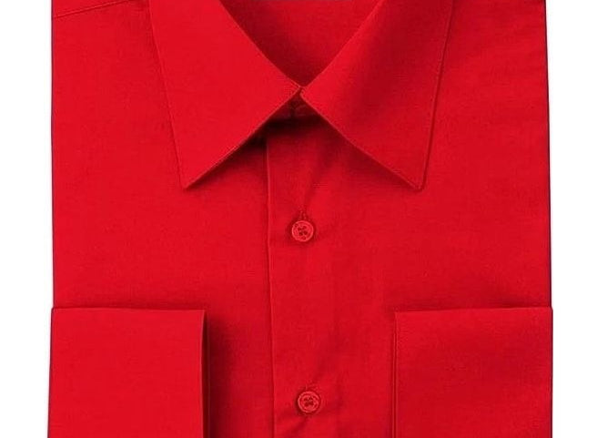 Berlioni C/C Solid Dress Shirt Red BL900