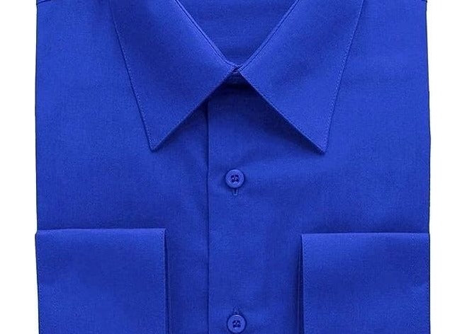 Berlioni C/C Solid Dress Shirt Royal Blue BL900