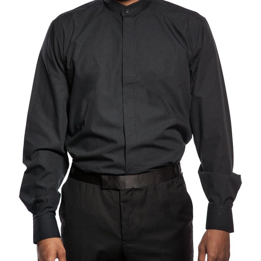 Daniel Ellissa Banded Nehru Collarless Dress Shirt – Suit & Tux Warehouse