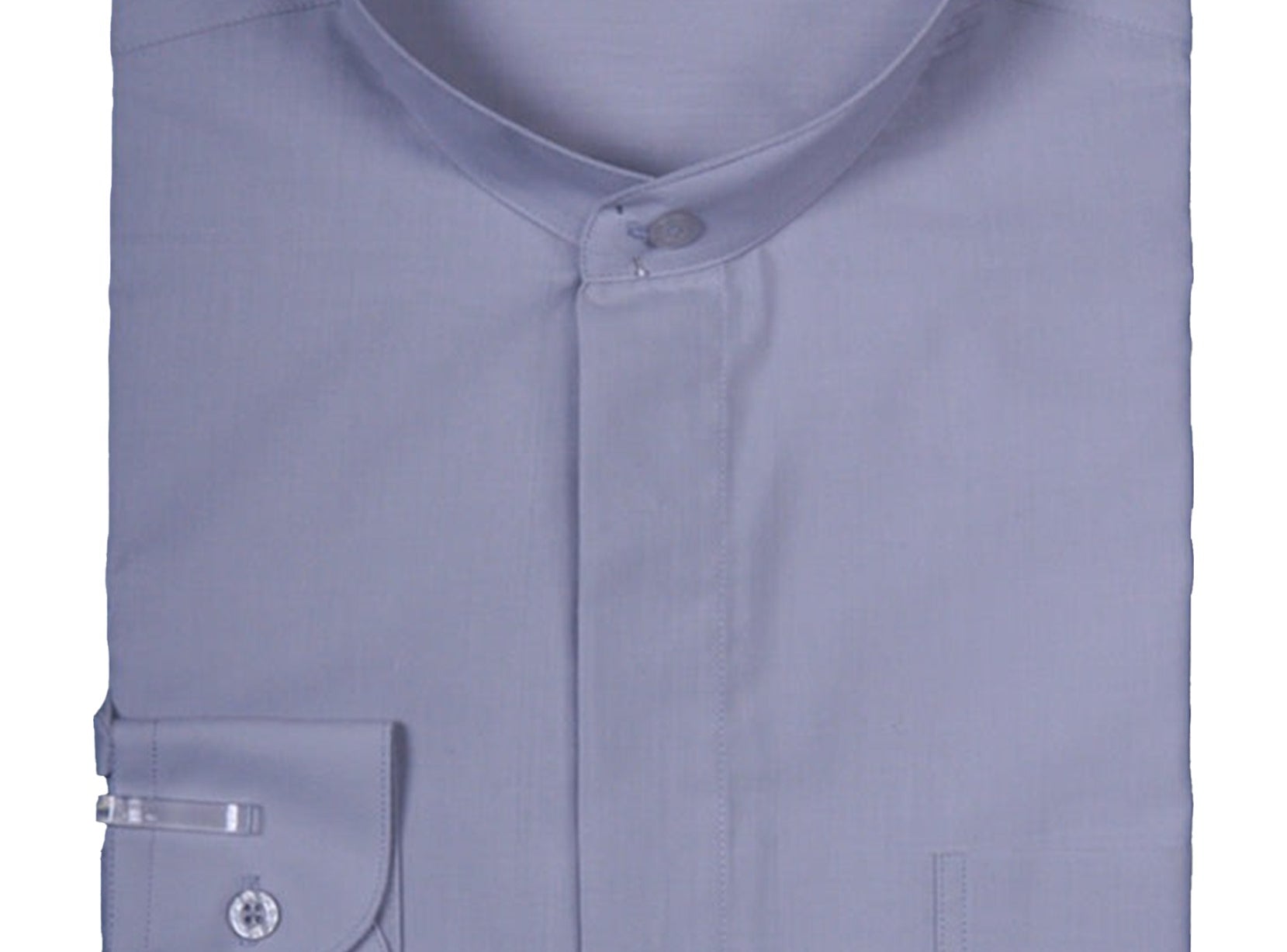 DS3001C - DANIEL ELLISSA BANDED COLLAR SHIRT SILVER