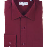Modena Men's Classic Fit Long Sleeve Burgundy Dress Shirt M300CLOR