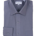 Modena Men's Classic Fit Long Sleeve Charcoal Dress Shirt M300CLOR