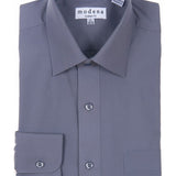 Modena Men's Classic Fit Long Sleeve Charcoal Dress Shirt M300CLOR