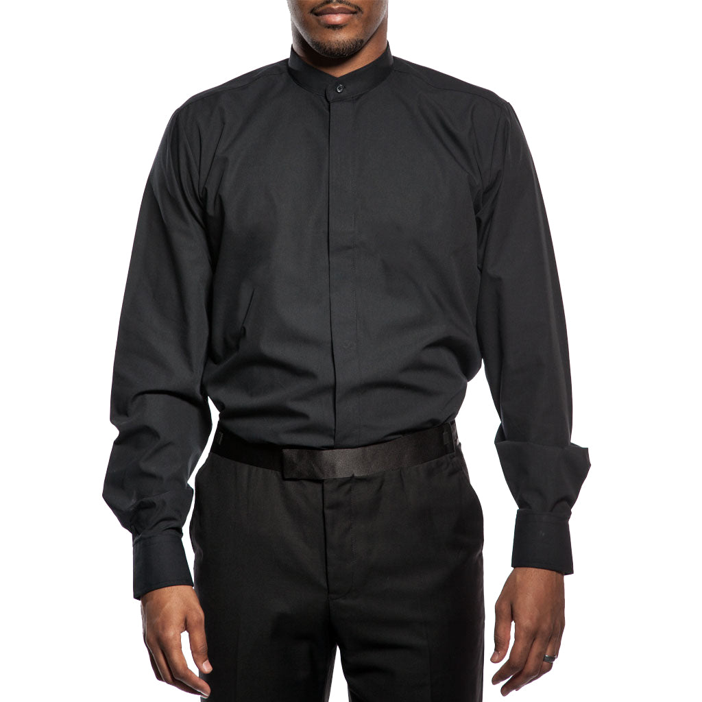 Daniel Ellissa Banded Nehru Collarless Dress Shirt – Suit & Tux Warehouse