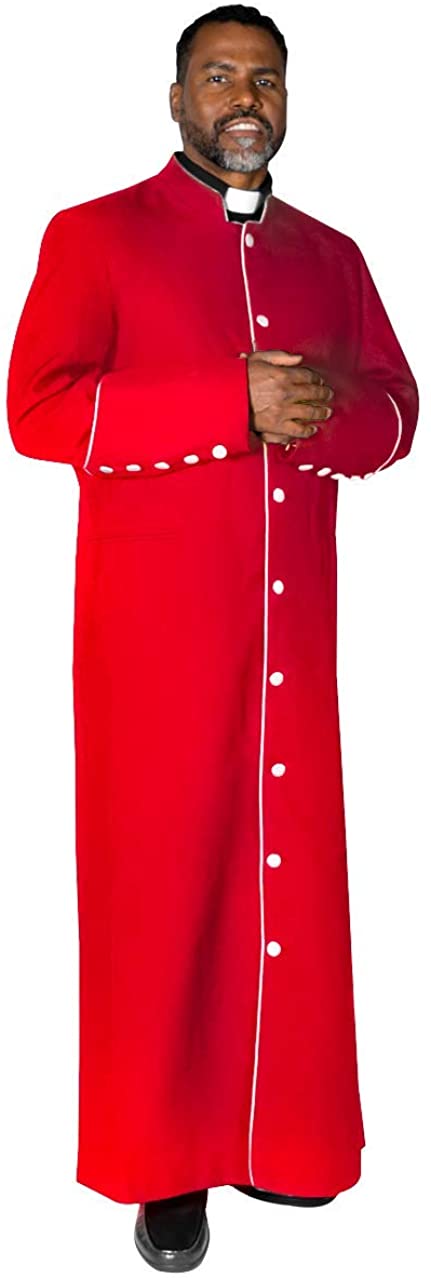 MENZ Clergy Robe Cassock for Pastor, Preacher Red/White – Suit & Tux ...